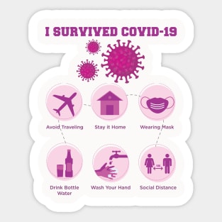 I Survived Covid 19 , Servive Design Sticker